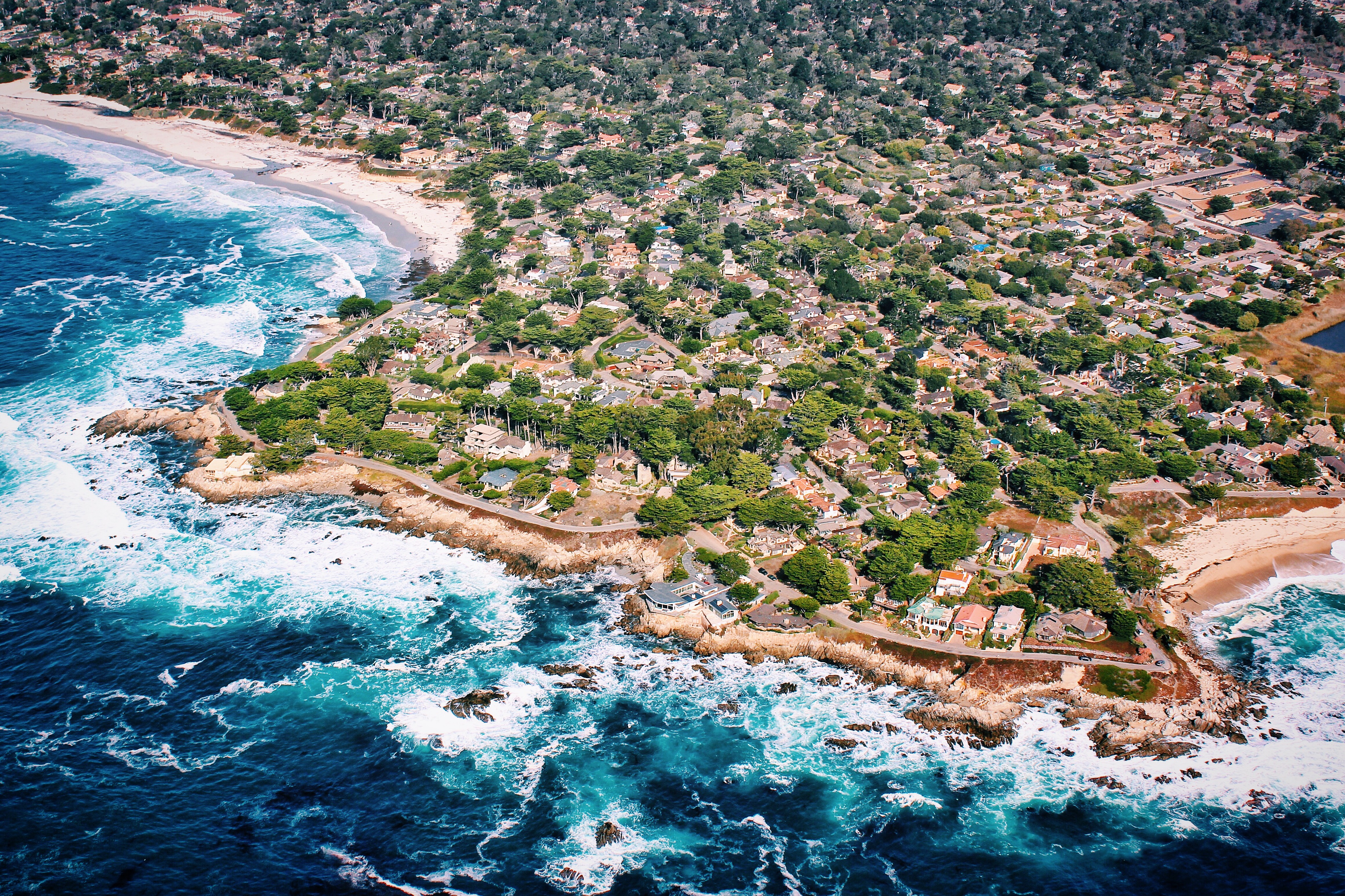 Ocean waves along the Carmel-by-the-Sea coastline on the Monterey Peninsula